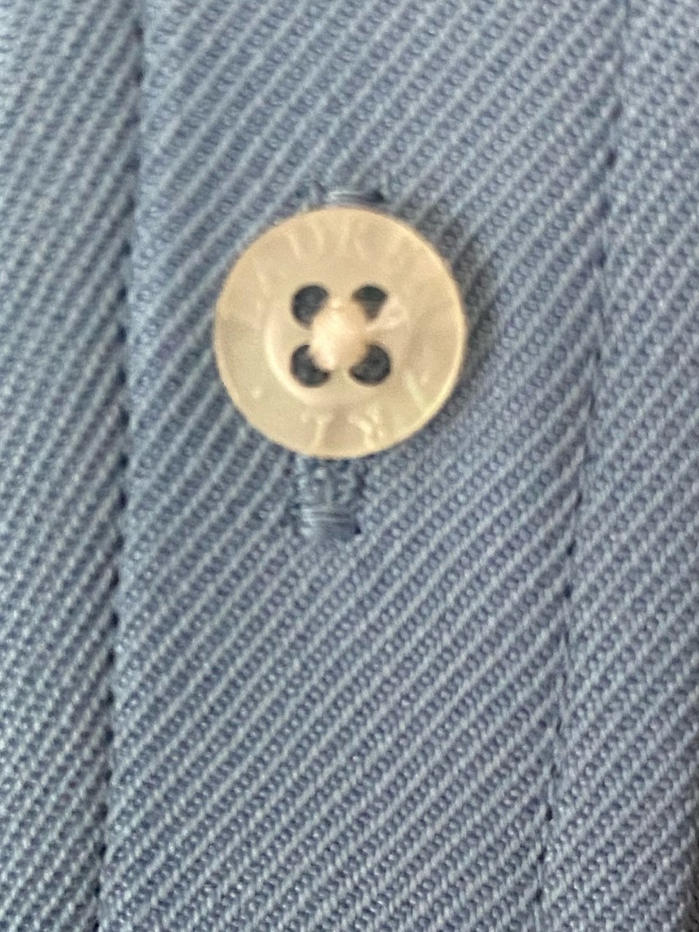 RALPH LAUREN Vintage 100% Silk Blue Button-Front Shirt 3/4 Sleeve Size SP - Picture 7 of 7